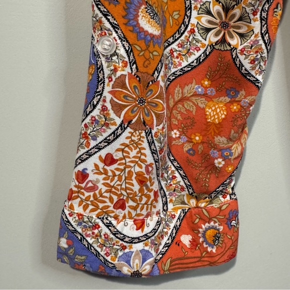 Christian Siriano Women's Size Small Floral Paisley Peplum Blouse Boho Peasant - Picture 8 of 15